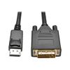 Eaton Tripp Lite Series DisplayPort 1.2 to DVI Active Adapter Cable (DP with Latches to DVI-D Dual Link M / M), 6 ft. (1.8 m) - Videokabel - Dual Link - DisplayPort (M) zu DVI-D (M) - 1.83 m - aktiv, eingerastet - Schwarz