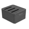 Delock - HDD / SSD Dockingstation - 1:2 clone function Schächte: 3 - 2,5" / 3,5" gemeinsam genutzt (6,4 cm / 8,9 cm gemeinsam genutzt) - SATA 6Gb / s - USB - Schwarz