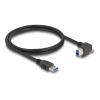 Delock USB 5 Gbps Kabel USB Typ-A Stecker gerade zu USB Typ-B Stecker mit Schraube 90° nach rechts gewinkelt 1 m schwarz