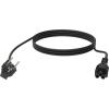 250 V - 10 A - IEC 60320 C5 (Kleeblatt) zu EU CEE 7 / 7 Stecker - Außendurchmesser 7,1 mm - 3 m - schwarz