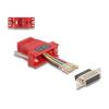 Delock - Serieller Adapter - 15 pin D-Sub (DB-15) (W) schraubbar zu RJ-45 (8 Polig) (W) - individuell zuweisbare serielle Schnittstelle - Rot