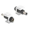 Delock - Gender Changer für Stromversorgungskabel - Gleichstromstecker 5,5 x 2,5 mm (W) zu Gleichstromstecker 5,5 x 2,5 mm (M) - weiß