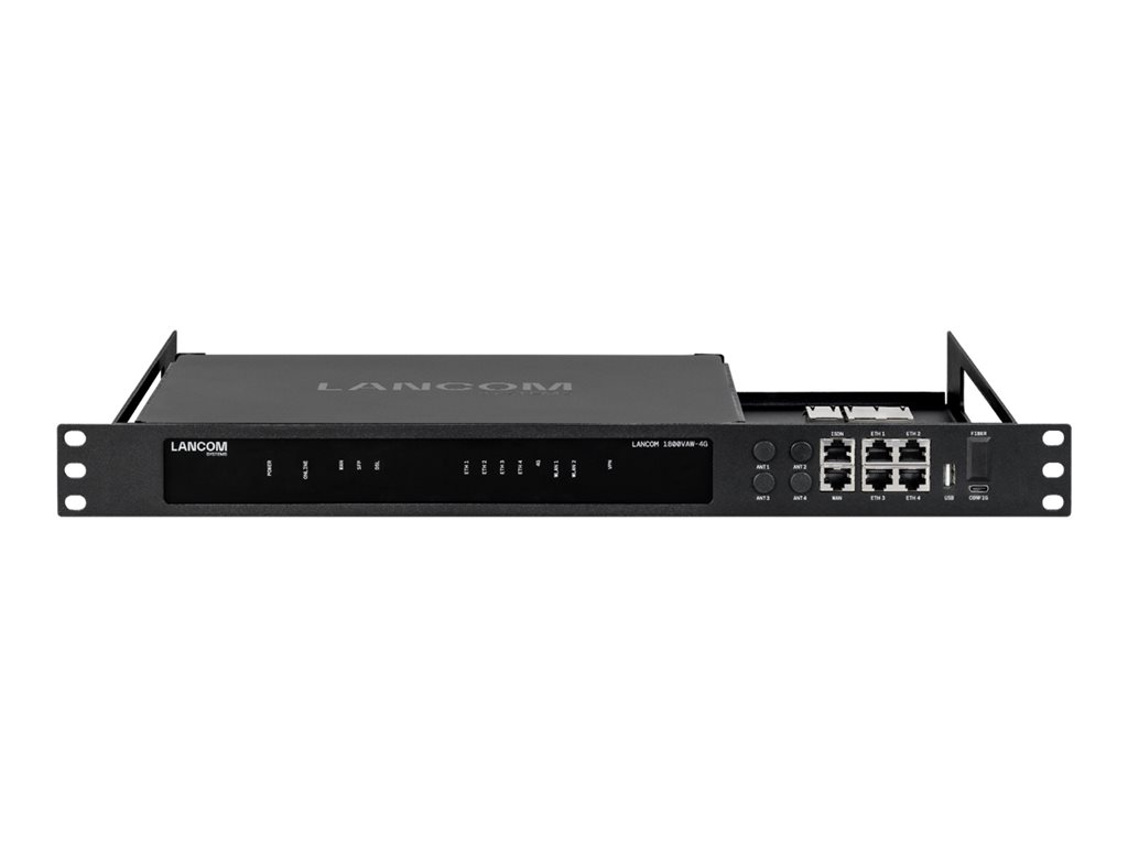 LANCOM - Netzgerät-Montageklammer - blackline plus - Frontmontage - Schwarz - 1U - 48.3 cm (19")