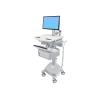Ergotron Cart with LCD Pivot, LiFe Powered, 1 Tall Drawer - Wagen - für LCD-Display / PC-Ausrüstung - verriegelbar - medizinisch - Aluminium, verzinker Stahl, hochwertiger Kunststoff - Bildschirmgröße: bis zu 55,9 cm (bis zu 22 Zoll) - 40 Ah - Lithiu