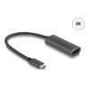 Delock - Videoadapter - 24 pin USB-C männlich zu HDMI weiblich - 20 cm - Grau - unterstützt 8K 30 Hz (7680 x 4320), Unterstützung für 3D-Video, DP Alt Modus-Support