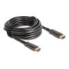 Delock - High Speed - HDMI-Kabel - HDMI männlich zu HDMI männlich - 10 m - Hybrid Kupfer / Kohlefaser - Schwarz - Active Optical Cable (AOC), Support von 8K 60 Hz, Metallarmierung, bis zu 48 Gbps Datentransferrate