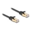 Delock RJ45 Flachband Netzwerkkabel mit Geflechtmantel Cat.6A U / FTP Stecker zu Stecker 1 m schwarz