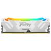 Kingston FURY Renegade RGB - DDR5 - Modul - 16 GB - DIMM 288-PIN - 3200 MHz / PC5-51200 - CL32 - 1.4 V - ungepuffert - on-die ECC - Weiß & Silber