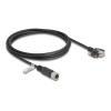 Delock M12 Kabel D-kodiert 4 Pin Buchse zu RJ45 Stecker mit Schrauben Cat.5e FTP 2 m schwarz