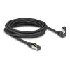 Delock RJ45 Netzwerkkabel Cat.8.1 S / FTP 90 grad unten gewinkelt / gerade 5 m schwarz