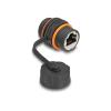 Delock - Netzwerkkoppler - RJ-45 (W) zu RJ-45 (W) - STP - CAT 6a - Steckerbelegung 1:1, M20 Gewinde, integrierte Dichtkappe - Schwarz