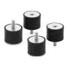 Delock - Vibration damper - with internal and external thread - Schwarz (Packung mit 4)