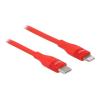 Delock - Lightning-Kabel - 24 pin USB-C männlich zu Lightning männlich - 1 m - Rot - unterstützt Stromversorgung