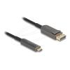 Delock - Adapterkabel - USB-C (M) zu DisplayPort (M) - USB4 / Thunderbolt 3 / DisplayPort 2.1 - 5 m - halogenfrei, Active Optical Cable (AOC), 8K60Hz (7680 x 4320) Unterstützung, 4K240Hz (3840 x 2160) Unterstützung, DP Alt-Modus Unterstützung - Schwa
