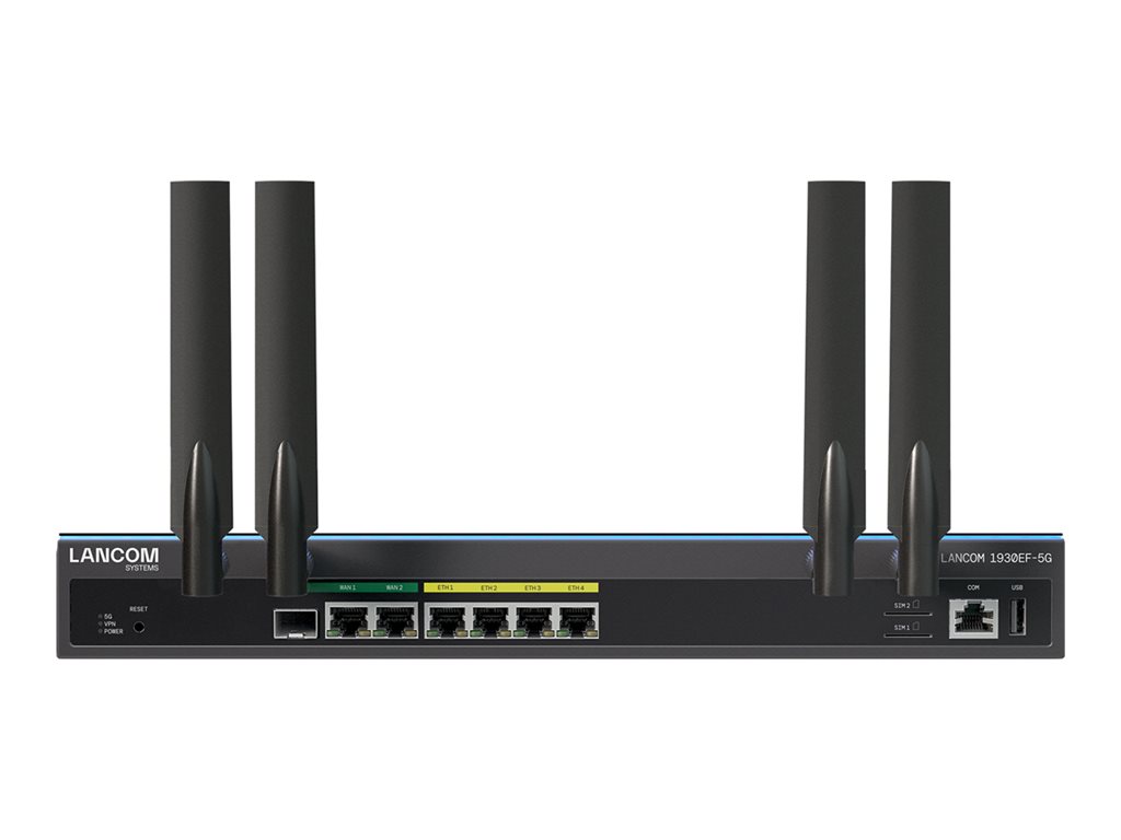 LANCOM 1930EF-5G - Router - WWAN 4-Port-Switch - 1GbE - WAN-Ports: 2 - 5G, 4G, 3G - an Rack montierbar - für P / N: 60183, 60184, 60185, 60186, 60199, 60200, 60201, 60207, 61234, 61652, 61653, 62225