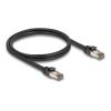 Delock - Netzwerkkabel - RJ-45 (M) zu RJ-45 (M) - 1 m - 7.3 mm - U / FTP - CAT 6a - ohne Haken - Schwarz