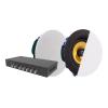 Niedrigimpedanz-Audioverstärker - mit Paar Deckenlautsprechern - AV 1900 2 x 50W (RMS) Digitalverstärker und CS 1900 6,5" Paar Deckenlautsprecher-Set - weiß