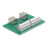 Delock RJ45 2 x Buchse zu 2 x Terminalblock mit Drucktaster für Hutschiene