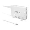 DICOTA - Netzteil - Universal - 65 Watt - PD 3.0, QC 4.0+ - 3 Ausgabeanschlussstellen (2 x USB-C, USB) - auf Kabel: USB-C - weiß