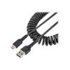 StarTech.com 1m USB A auf USB C Kabel, Spiralkabel, USB 2.0 handy kabel - USB-Kabel - USB (M) zu USB-C (M) - USB 2.0 - 3 A - 1 m - gewickelt - Schwarz