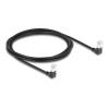 Delock - Netzwerkkabel - RJ-45 (M) nach unten abgewinkelt zu RJ-45 (M) nach unten abgewinkelt - 2 m - 4.5 mm - S / FTP - CAT 6a - halogenfrei, geformt - Schwarz