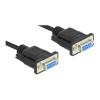 Delock Seriell Kabel RS-232 D-Sub9 Buchse zu Buchse Nullmodem mit schmalem Steckergehäuse 4 m