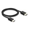 Delock Koaxiales High Speed HDMI Kabel 8K 60 Hz 48 Gbps mit Geflechtmantel 1 m