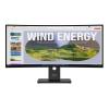 Lenovo ThinkVision T34WD-40 - LED-Monitor - gebogen - 86.4 cm (34") - 3440 x 1440 UWQHD @ 120 Hz - VA - 300 cd / m² - 3000:1 - HDR10 - 4 ms - HDMI, DisplayPort, USB-C - Finsternis schwarz