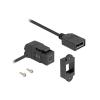 Delock Keystone Modul Mini DisplayPort Einbaubuchse zu DisplayPort Buchse 45 grad gewinkelt mit 30 cm Kabel 8K 30 Hz schwarz