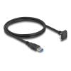 Delock USB 5 Gbps Kabel USB Typ-A Stecker gerade zu USB Micro-B Stecker 90 grad nach unten gewinkelt mit Schraubenabstand 18 mm 1 m schwarz