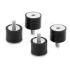 Delock - Vibration damper - with internal and external thread - Schwarz (Packung mit 4)
