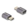 Delock - USB-Adapter - USB-C (M) zu USB-C (W) - USB 3.2 / Thunderbolt 3 / DisplayPort 1.4 - 20 V - 5 A - Power Delivery 3.0 Unterstützung, USB-Stromversorgung (100 W), bis zu 40 Gbps Datenübertragungsrate - Anthrazit