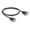 Delock - Serielles RS-232-Kabel - DB-9 (W) schraubbar zu DB-9 (W) schraubbar - 1 m - 5 mm - Schwarz