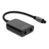 Delock - Digitaler Audiosplitter (optisch) - SPDIF - TOSLINK männlich zu TOSLINK weiblich - 13 cm - Schwarz