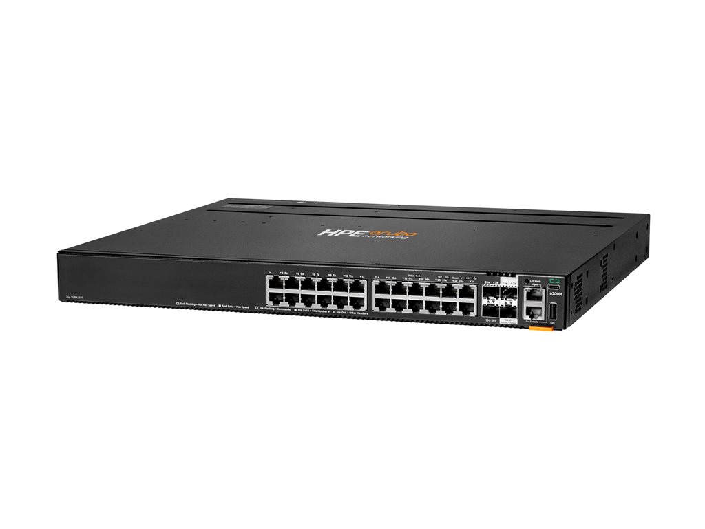 HPE Aruba 6200M 24G 4SFP+ Switch - Switch - max. Stapelentfernung 10 km - L3 - managed - 24 x 10 / 100 / 1000 + 4 x 1 Gigabit / 10 Gigabit SFP+ (Uplink / Stacking) - von vorne und von Seite zu hinten - an Rack montierbar - BTO