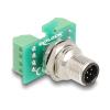 Delock M12 Übergabemodul Adapter 8 Pin A-kodiert Stecker zu 9 Pin Terminalblock zum Einbau