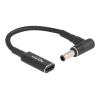 Delock - Netzteil - USB-C (W) zu Gleischstromstecker 5,5 x 3,0 mm (M) gewinkelt - 19.5 V - 3 A - 15 cm - Schwarz