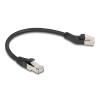 Delock RJ45 Netzwerkkabel Cat.6A S / FTP Stecker 45 grad nach links gewinkelt zu Stecker gerade 0,25 m schwarz
