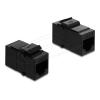 Delock - Keystone-Koppler - RJ-14 (W) zu RJ-14 (W) - ungeschirmt - CAT 3 - Einklipsen - Schwarz