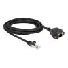 Delock - Netzwerkverlängerungskabel - RJ-50 (M) zu RJ-50 (W) mit Muttern - 3 m - S / FTP - ohne Haken - Schwarz