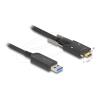 Delock - USB-Kabel - USB Typ A (M) zu 24 pin USB-C (M) schraubbar - USB 2.0 - 10 m - Active Optical Cable (AOC), bis zu 10 Gbps Datentransferrate - Schwarz