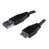 StarTech.com 50cm schlankes SuperSpeed USB 3.0 A auf Micro B Kabel - St / St - USB 3.0 Anschlusskabel - Schwarz - USB-Kabel - Micro-USB Typ B (M) zu USB Typ A (M) - USB 3.0 - 50 cm - geformt - Schwarz - für P / N: S2510BU33PW, S251BMU3FP, S251BRU33, SLSO