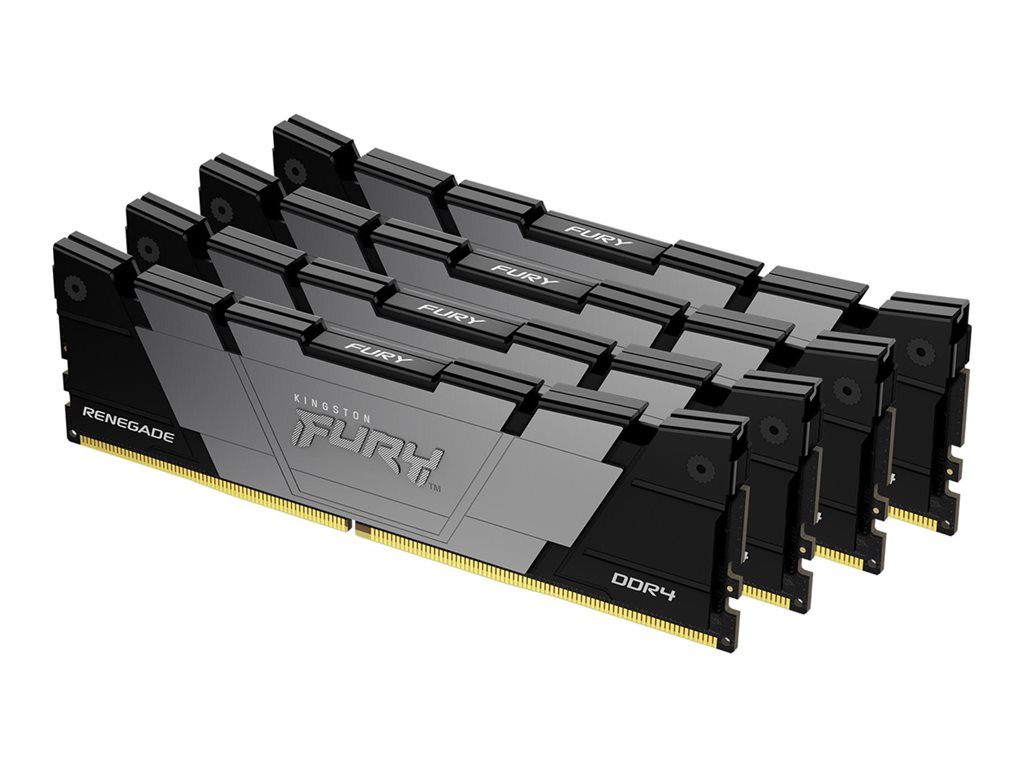 Kingston FURY Renegade - DDR4 - Kit - 128 GB: 4 x 32 GB - DIMM 288-PIN - 3600 MT / s / PC4-28800 - CL18 - 1.2 V - ungepuffert - non-ECC - Schwarz