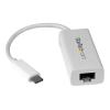 StarTech.com USB-C auf Gigabit Adapter - Thunderbolt 3 kompatibel - Weiß - Unterstützung für Macbook, Windows, Chrome OS - Netzwerkadapter - USB-C - Gigabit Ethernet - weiß