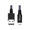 Eaton Tripp Lite Series Heavy-Duty USB-A to Lightning Sync / Charge Cable, MFi Certified - M / M, USB 2.0, 3 ft. (0.91 m) - Lightning-Kabel - USB männlich zu Lightning männlich - 90 cm - Schwarz, weiß