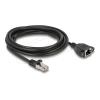 Delock Netzwerk Verlängerungskabel S / FTP RJ45 Stecker zu RJ45 Buchse Cat.6A flache Ausführung 2 m schwarz