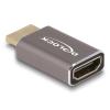 Delock HDMI Adapter Stecker zu Buchse 8K 60 Hz grau Metall