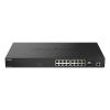 D-Link DMS 1250-18P - Switch - L2+ - Smart - 16 x 10 / 100 / 1000 / 2.5G (PoE+) + 2 x 10 Gigabit SFP+ - Desktop - PoE+ (370 W)