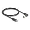 Delock - Stromkabel - USB-C (nur Spannung) (M) zu Gleichstromstecker 5,5 x 2,1 mm (M) gewinkelt - 5 V - 1 A - 1.5 m - Schwarz