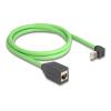 Delock - Patch-Verlängerungskabel - RJ-45 (M) nach oben angewinkelt zu RJ-45 (W) gerade - 1 m - 6.8 mm - SF / UTP - CAT 6a - grün